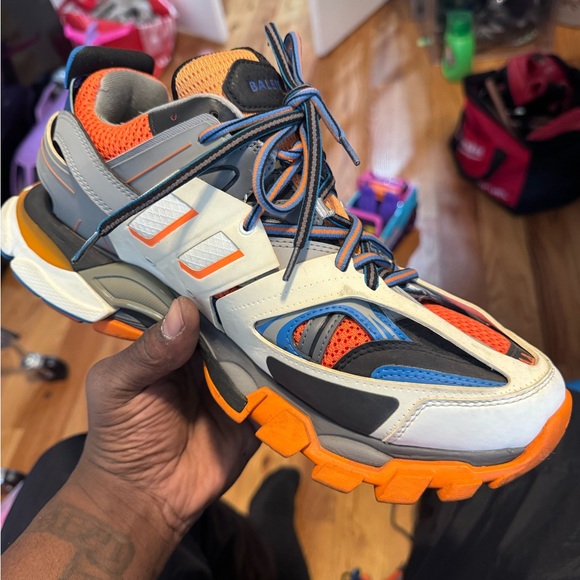 Balenciaga Multicolor Men's Sneakers - Orange Blue Gray
